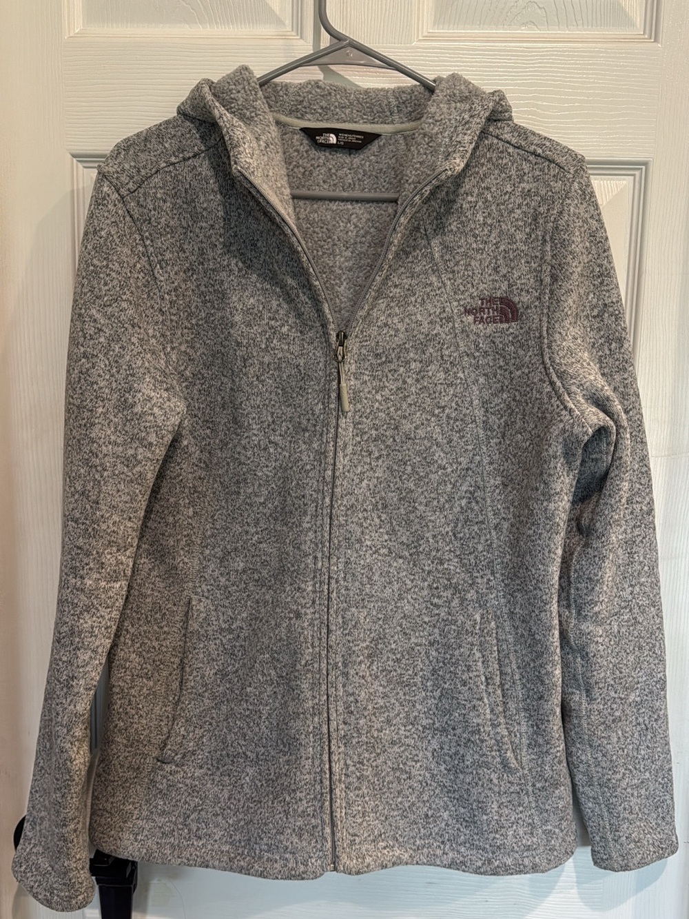 The North Face Women's Heather Gray Full-Zip Hooded Fleece Jacket